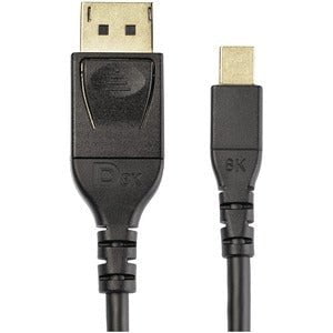StarTech.com 6ft 2m VESA Certified Mini DisplayPort to DisplayPort 1.4 Cable, 8K 60Hz HBR3 HDR, Super UHD 4K 120Hz, mDP to DP Slim Cord - 2 m DisplayPort/Mini DisplayPort A/V Cable for Audio/Video Device, Notebook, Workstation, TV, Projector, MAC - First IM5243680