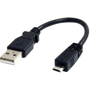 StarTech.com 6in Micro USB Cable - A to Micro B - 15.24 cm USB Data Transfer Cable for Camera, PDA, Cellular Phone, Tablet, GPS Receiver, Digital Camera, Smartphone - First End: 1 x USB 2.0 Type A - Male - Second End: 1 x 5-pin Micro USB 2.0 Type B - Male IM1617027