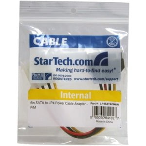 StarTech.com 6in SATA to LP4 Power Cable Adapter - For Hard Drive - Black - 15.24 cm Cord Length IM1619132