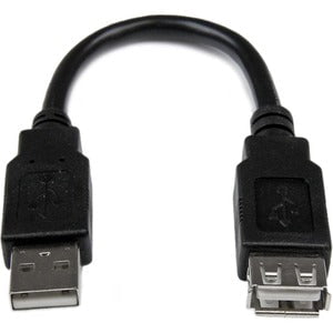 StarTech.com 6in USB 2.0 Extension Adapter Cable A to A - M/F - 15.24 cm USB Data Transfer Cable for Notebook, Flash Drive - First End: 1 x 4-pin USB 2.0 Type A - Male - Second End: 1 x 4-pin USB 2.0 Type A - Female - Extension Cable - Nickel Plated Conne IM1611053