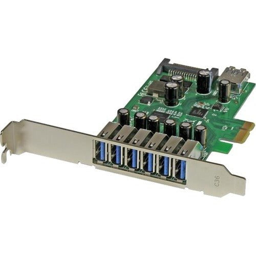 StarTech.com 7 Port PCI Express USB 3.0 Card - Standard and Low-Profile Design - PCI Express x1 - Plug-in Card - 7 USB Port(s) - 7 USB 3.0 Port(s) - PC, Linux IM2914585