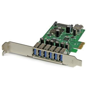 StarTech.com 7 Port PCI Express USB 3.0 Card - Standard and Low-Profile Design - PCI Express x1 - Plug-in Card - 7 USB Port(s) - 7 USB 3.0 Port(s) - PC, Linux IM2914585