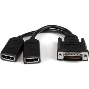 StarTech.com 8" DMS-59 to Dual DisplayPort Adapter Cable, 4K x 2K, DMS 59 pin (M) to 2x DP 1.2 (F) Splitter Y Cable, LFH to 2x DP Monitors - 7.8in DMS-59 to Dual DisplayPort adapter; 4K x 2K (3840x2160p 60Hz)/21.6Gbps/HBR2 - Y-cable to split the video sig IM2842812