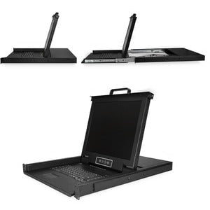 StarTech.com 8-Port Rackmount KVM Console with 17" Display - 8 Computer(s) - 43.2 cm (17") LCD - SXGA - 1280 x 1024 - 2 x PS/2 Port - 2 x USB - 1 x VGA - 8 - Keyboard - TouchPad - 120 V AC, 230 V AC Input Voltage - 1U High - PC - Steel - Black IM4400775