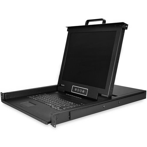 StarTech.com 8-Port Rackmount KVM Console with 17" Display - 8 Computer(s) - 43.2 cm (17") LCD - SXGA - 1280 x 1024 - 2 x PS/2 Port - 2 x USB - 1 x VGA - 8 - Keyboard - TouchPad - 120 V AC, 230 V AC Input Voltage - 1U High - PC - Steel - Black IM4400775