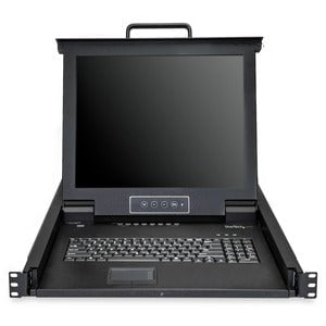 StarTech.com 8-Port Rackmount KVM Console with 17" Display - 8 Computer(s) - 43.2 cm (17") LCD - SXGA - 1280 x 1024 - 2 x PS/2 Port - 2 x USB - 1 x VGA - 8 - Keyboard - TouchPad - 120 V AC, 230 V AC Input Voltage - 1U High - PC - Steel - Black IM4400775