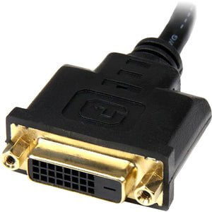 StarTech.com 8in HDMIÂ® to DVI-D Video Cable Adapter - HDMI Male to DVI Female - 20.32 cm DVI/HDMI Video Cable for Video Device, Monitor, Notebook - First End: 1 x 19-pin HDMI Digital Audio/Video - Male - Second End: 1 x 25-pin DVI-D Digital Video - Femal IM2301802