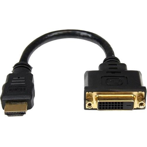 StarTech.com 8in HDMIÂ® to DVI-D Video Cable Adapter - HDMI Male to DVI Female - 20.32 cm DVI/HDMI Video Cable for Video Device, Monitor, Notebook - First End: 1 x 19-pin HDMI Digital Audio/Video - Male - Second End: 1 x 25-pin DVI-D Digital Video - Femal IM2301802