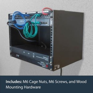 StarTech.com 8U Wall Mount Rack, 14in Deep, 19 inch Wall Mount Network Rack, Wall Mounting Patch Panel Bracket for Switch/IT Equipment - For Patch Panel, LAN Switch - 8U Rack Height x 449.58 mm Rack Width x 304.80 mm Rack Depth - Wall Mountable - Black - IM3418949