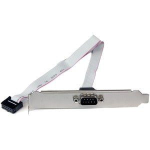 StarTech.com 9-pin Serial to 10-pin Header Slot Plate - Serial panel - DB-9 (M) - 10 pin IDC (F) - 41 cm - 40.64 cm Serial Data Transfer Cable for Motherboard, PC - First End: 1 x 9-pin DB-9 Serial - Male - Second End: 1 x 10-pin IDC Serial - Female - Gre IM1613922