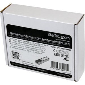 StarTech.com Cisco Compatible Gigabit Fiber SFP Transceiver Module MM LC - 550m (Mini-GBIC) - For Data Networking, Optical Network - 1 x LC Duplex 1000Base-SX Network - Optical Fiber - Multi-mode - 1.25 Gigabit Ethernet - 1000Base-SX - Hot-pluggable, Hot- IM2356165