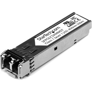 StarTech.com Cisco Compatible Gigabit Fiber SFP Transceiver Module MM LC - 550m (Mini-GBIC) - For Data Networking, Optical Network - 1 x LC Duplex 1000Base-SX Network - Optical Fiber - Multi-mode - 1.25 Gigabit Ethernet - 1000Base-SX - Hot-pluggable, Hot- IM2356165