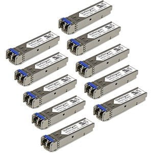StarTech.com Cisco GLC-LH-SM Compatible SFP Module 10 Pack - 1000BASE-LX/LH 1GbE Gigabit Ethernet Single Mode Fiber SMF Optic Transceiver - Cisco GLC-LH-SM Compatible SFP - 1000BASE-LX/LH 1 Gbps - 1GbE Module - 1GE Gigabit Ethernet SFP 1310nm - Single Mod IM3240535