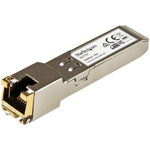 StarTech.com Cisco GLC-T Compatible SFP Transceiver Module - 1000BASE-T - For Data Networking - 1 x RJ-45 1000Base-T Network LAN - Twisted PairGigabit Ethernet - 1000Base-T - Hot-pluggable, Hot-swappable IM3236308