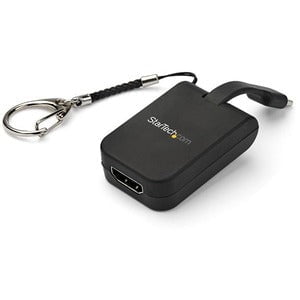 StarTech.com Compact USB C to HDMI Adapter - 4K 30Hz USB Type-C to HDMI Video Display Converter w/ Keychain Ring- Thunderbolt 3 Compatible - USB-C (DP 1.2 Alt Mode/HBR2) to HDMI 1.4 video |4K 30Hz/7.1 Audio/HDCP 2.2/1.4 | 1080p/TB3 Compatible - USB Type-C IM4796172