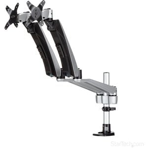 StarTech.com Desk Mount Dual Monitor Arm, Full Motion, Premium Dual Monitor Mount for up to 30"(19.8lb/9kg) VESA Mount Monitors, Tool-less - Height Adjustable - 2 Display(s) Supported - 76.2 cm (30") Screen Support - 18 kg Load Capacity - 75 x 75, 100 x 1 IM3237739