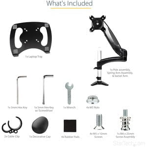 StarTech.com Desk Mount Laptop Arm, Full Motion Articulating Arm/Stand for Laptop or 34" (17.6lb/8kg) Monitor, VESA Mount Laptop Tray - Height Adjustable - 1 Display(s) Supported - 86.4 cm (34") Screen Support - 8.03 kg Load Capacity - 75 x 75, 100 x 100 IM5323061