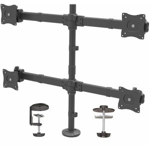 StarTech.com Desk Mount Quad Monitor Arm, 4 VESA Displays up to 27" (17.6lb/8kg), Ergonomic Height Adjustable Articulating Pole Mount - Height Adjustable - 4 Display(s) Supported - 33 cm to 68.6 cm (27") Screen Support - 31.93 kg Load Capacity - 75 x 75, IM3587611