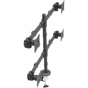 StarTech.com Desk Mount Quad Monitor Arm, 4 VESA Displays up to 27" (17.6lb/8kg), Ergonomic Height Adjustable Articulating Pole Mount - Height Adjustable - 4 Display(s) Supported - 33 cm to 68.6 cm (27") Screen Support - 31.93 kg Load Capacity - 75 x 75, IM3587611