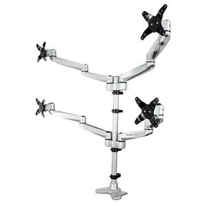 StarTech.com Desk Mount Quad Monitor Arm, 4 VESA Displays up to 30" (24.8lb/11.3kg), Premium Ergonomic Articulating Adjustable Pole Mount - VESA 75x75/100x100mm desk mount quad monitor arm 2x2 supports 4 displays up to 30in (24.8lb/screen) - Ergonomic hei IM4687938