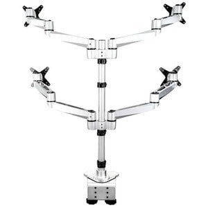 StarTech.com Desk Mount Quad Monitor Arm, 4 VESA Displays up to 30" (24.8lb/11.3kg), Premium Ergonomic Articulating Adjustable Pole Mount - VESA 75x75/100x100mm desk mount quad monitor arm 2x2 supports 4 displays up to 30in (24.8lb/screen) - Ergonomic hei IM4687938