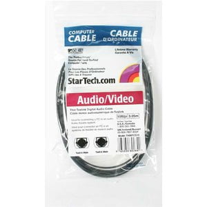 StarTech.com Digital SPDIF audio cable (optical) - TOSLINK (M) - TOSLINK (M) - fiber optic - 10 ft - Deliver high quality optical digital sound, with no signal interference IM2837939