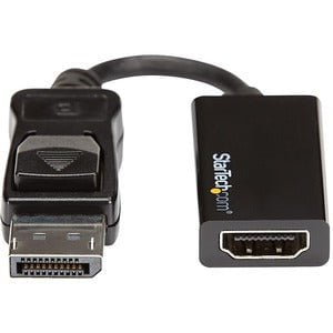 StarTech.com DisplayPort to HDMI Adapter, 4K 60Hz Active DP 1.4 to HDMI 2.0 Video Converter for Monitor/Display, Latching DP Connector - 1 Pack - 1 x 20-pin DisplayPort 1.4 Digital Audio/Video - Male - 1 x 19-pin HDMI 2.0 Digital Audio/Video - Female - Bl IM3493573