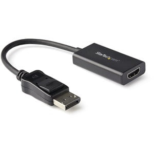StarTech.com DisplayPort to HDMI Adapter, 4K 60Hz HDR10 Active DisplayPort 1.4 to HDMI 2.0b Converter, Latching DP Connector, DP to HDMI - 1 Pack - 1 x 20-pin DisplayPort 1.4 Digital Audio/Video - Male - 1 x 19-pin HDMI 2.0b Digital Audio/Video - Female - IM4417720