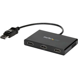 StarTech.com DisplayPort to HDMI Multi-Monitor Splitter - 3-Port MST Hub - 3840 × 2160 - 15.20 m Maximum Operating Distance - DisplayPort - 3 x HDMI Out - Plastic IM3063573