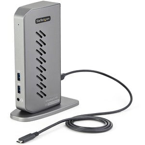 StarTech.com Docking Station - for Notebook - 40 W - USB 3.1 (Gen 1) Type B - USB Type-C - Network (RJ-45) - HDMI - DisplayPort - Black, Silver - Audio Line Out - Wired IM5135858
