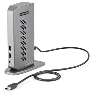 StarTech.com Docking Station - for Notebook - 40 W - USB 3.1 (Gen 1) Type B - USB Type-C - Network (RJ-45) - HDMI - DisplayPort - Black, Silver - Audio Line Out - Wired IM5135858