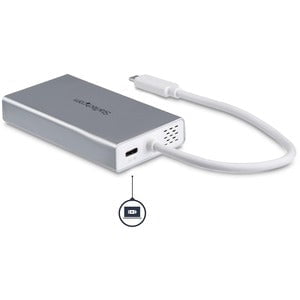 StarTech.com Docking Station - for Notebook - 60 W - USB Type C - 1 Displays Supported - 4K - 4096 x 2160, 3840 x 2160 - 2 x USB Ports - 2 x USB 3.0 - 2 x USB Type-A Ports - USB Type-A - USB Type-C - Network (RJ-45) - HDMI - Silver, White - Wireless LAN - IM3638553
