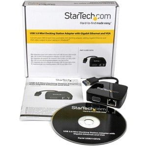 StarTech.com Docking Station - for Notebook/Desktop PC - USB 3.0 - 1 x USB Ports - 1 x USB 3.0 - Network (RJ-45) - VGA - Black - Wired - ChromeOS 55+ IM2818257