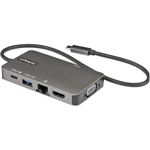 StarTech.com Docking Station - for Notebook/Tablet/Smartphone - 100 W - USB Type C - 1 Displays Supported - 4K - 3840 x 2160 - 2 x USB Type-A Ports - USB Type-A - 1 x USB Type-C Ports - USB Type-C - Network (RJ-45) - 1 x HDMI Ports - HDMI - VGA - Thunderb IM5325682