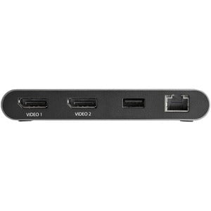 StarTech.com Docking Station - for Notebook - Thunderbolt 3 - 2 Displays Supported - 4K - 3840 x 2160 - 1 x USB Type-A Ports - USB Type-A - 1 x RJ-45 Ports - Network (RJ-45) - DisplayPort - Black, Silver - Wired - Gigabit Ethernet - Windows 11, Windows 10 IM4936068