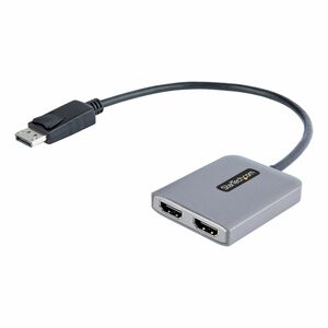StarTech.com DP to Dual HDMI MST HUB, Dual HDMI 4K 60Hz, 2 Port DisplayPort Multi Monitor Adapter with 1ft/30cm Cable, DP 1.4 | DSC | HBR3 - DisplayPort to Dual HDMI MST Hub for Dual 4K 60Hz - DP 1.4/DSC/HBR3/32.4Gbps/HDR/2.1ch Audio/MST - Windows Only - IM5544108