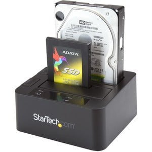 StarTech.com Drive Dock SATA/600 - USB 3.0 Type B, eSATA Host Interface - UASP Support External - Black - Dual-Bay Hard Drive Dock for 2.5" / 3.5" SATA Drives; SATA I/II/III HDD/SSD; eSATA (6 Gbps) or USB 3.2 (5 Gbps) Host Connection; Top-Loading Drive Ba IM2684966