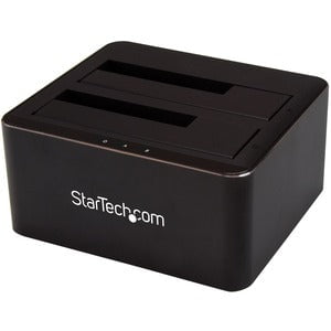 StarTech.com Drive Dock SATA/600 - USB 3.1 Type B Host Interface - UASP Support External - Black - Dual-Bay Hard Drive Dock for 2.5" / 3.5" SATA Drives; SATA I/II/III HDD/SSD; USB 3.2 Gen 1 (5 Gbps) Host Connection; Top-Loading Drive Bays w/ Drive Doors; IM3970056