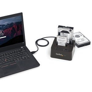 StarTech.com Drive Dock SATA/600 - USB 3.1 Type B Host Interface - UASP Support External - Black - Dual-Bay Hard Drive Dock for 2.5" / 3.5" SATA Drives; SATA III (6.0 Gbps) HDD/SSD; USB 3.2 Gen 2 (10 Gbps) Host Connection; Top-Loading Drive Bay w/ Drive D IM2997218