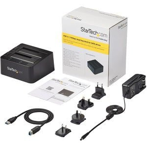 StarTech.com Drive Dock SATA/600 - USB 3.1 Type B Host Interface - UASP Support External - Black - Dual-Bay Hard Drive Dock for 2.5" / 3.5" SATA Drives; SATA III (6.0 Gbps) HDD/SSD; USB 3.2 Gen 2 (10 Gbps) Host Connection; Top-Loading Drive Bay w/ Drive D IM2997218