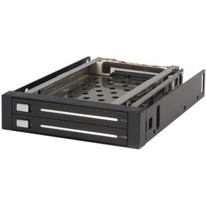 StarTech.com Drive Enclosure for 3.5" SATA/600 - Serial ATA/600 Host Interface Internal - Black - 2 x HDD Supported - 2 x SSD Supported - 2 x Total Bay - 2 x 2.5" Bay - Aluminium IM1597317