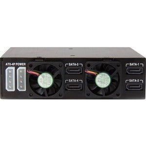 StarTech.com Drive Enclosure for 5.25" SATA/600, Serial Attached SCSI (SAS) - Serial ATA/600 Host Interface Internal - Black - 4 x HDD Supported - 4 x SSD Supported - 4 x Total Bay - 4 x 2.5" Bay - Aluminium IM2962757