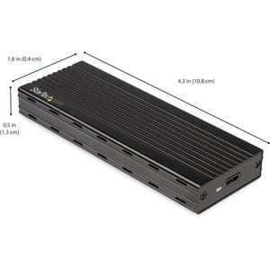 StarTech.com Drive Enclosure - USB 3.1 Type C Host Interface - UASP Support External - Black - 1 x SSD Supported - 1 x Total Bay - Aluminium IM4509536