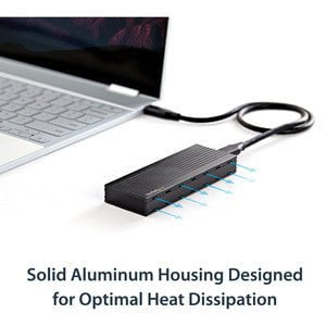 StarTech.com Drive Enclosure - USB 3.1 Type C Host Interface - UASP Support External - Black - 1 x SSD Supported - 1 x Total Bay - Aluminium IM4509536