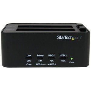 StarTech.com Dual Bay Hard Drive Duplicator and Eraser, External HDD/SSD Cloner / Copier / Wiper Tool, USB 3.0 to SATA Docking Station - Standalone - 1 x Source Drive(s) Supported - 1 x Destination Drive(s) Supported - Serial ATA/600 Drive Interface - USB IM2523155