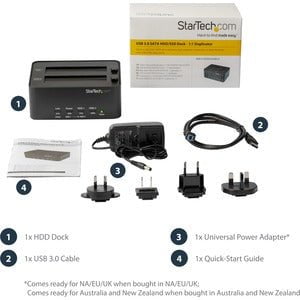 StarTech.com Dual Bay Hard Drive Duplicator and Eraser, External HDD/SSD Cloner / Copier / Wiper Tool, USB 3.0 to SATA Docking Station - Standalone - 1 x Source Drive(s) Supported - 1 x Destination Drive(s) Supported - Serial ATA/600 Drive Interface - USB IM2523155