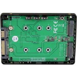 StarTech.com Dual M.2 NGFF SATA Adapter With RAID - Install two M.2 SSDs into a 2.5" bay to create high-performance storage with RAID - Dual M.2 SATA adapter - 2x M.2 SSDs to 2.5in SATA (6Gbps) RAID adapter converter with TRIM - Dual M.2 SSD adapter enclo IM3153187