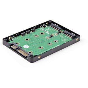 StarTech.com Dual M.2 NGFF SATA Adapter With RAID - Install two M.2 SSDs into a 2.5" bay to create high-performance storage with RAID - Dual M.2 SATA adapter - 2x M.2 SSDs to 2.5in SATA (6Gbps) RAID adapter converter with TRIM - Dual M.2 SSD adapter enclo IM3153187