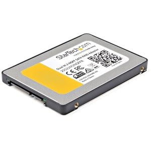 StarTech.com Dual M.2 NGFF SATA Adapter With RAID - Install two M.2 SSDs into a 2.5" bay to create high-performance storage with RAID - Dual M.2 SATA adapter - 2x M.2 SSDs to 2.5in SATA (6Gbps) RAID adapter converter with TRIM - Dual M.2 SSD adapter enclo IM3153187