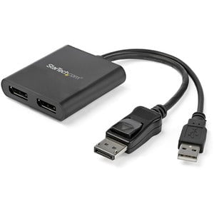 StarTech.com Dual-Monitor DisplayPort 1.2 Splitter, DisplayPort to 2x DP Multi-Monitor Adapter, Dual 4K 30Hz Computer MST Hub, Windows - Dual Port DisplayPort Multi-Monitor Adapter drives up to two 4K 30Hz (UHD) displays to extend or mirror your desktop; IM2962704